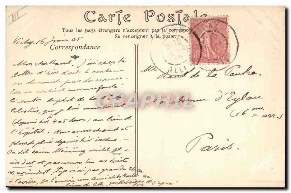 Vichy — Nouvelle Source des Célestins — ND Phot. — Verso