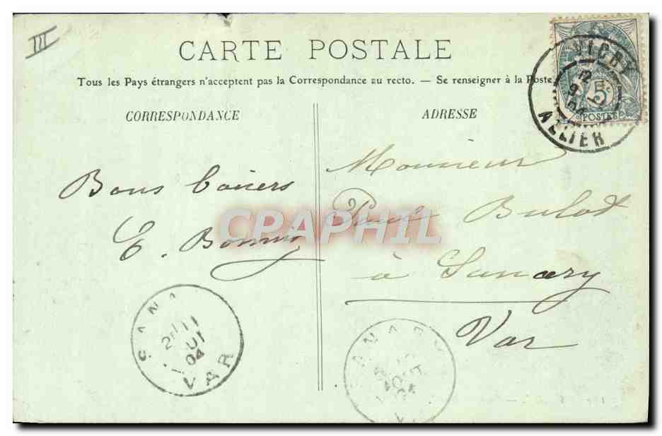 CPA Thermalisme Vichy Source Chomel — Rückseite
