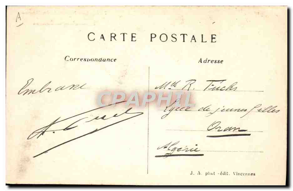 Les bords de la Marne — Retour des Canotiers — J. A. phot-édit. Vincennes, n° 777 — Reverso