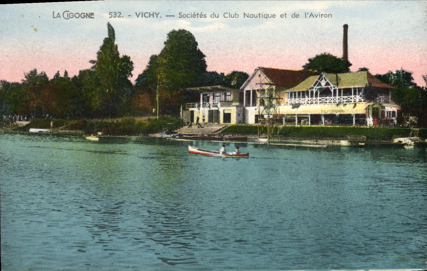 Vichy — Sociétés du Club Nautique et de l'Aviron — Éditeur La Cigogne, n° 532
