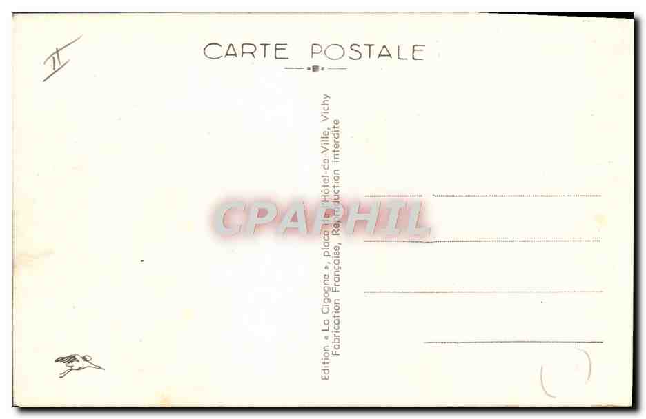 Vichy — Sociétés du Club Nautique et de l'Aviron — Éditeur La Cigogne, n° 532 — Reverso