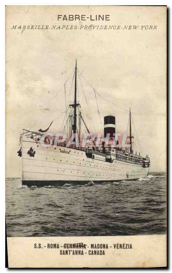 S.S. Vénezia — Navire de la ligne Fabre-Line — Éditeur inconnu