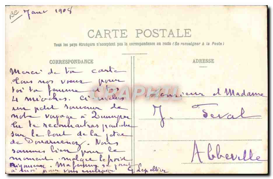 Feste di San Nazaire (Settembre 1907) — La nave da crociera "Versailles" che entra attraverso la Nuova Entrata, supera il bacino — Collezione Delaveau — Verso