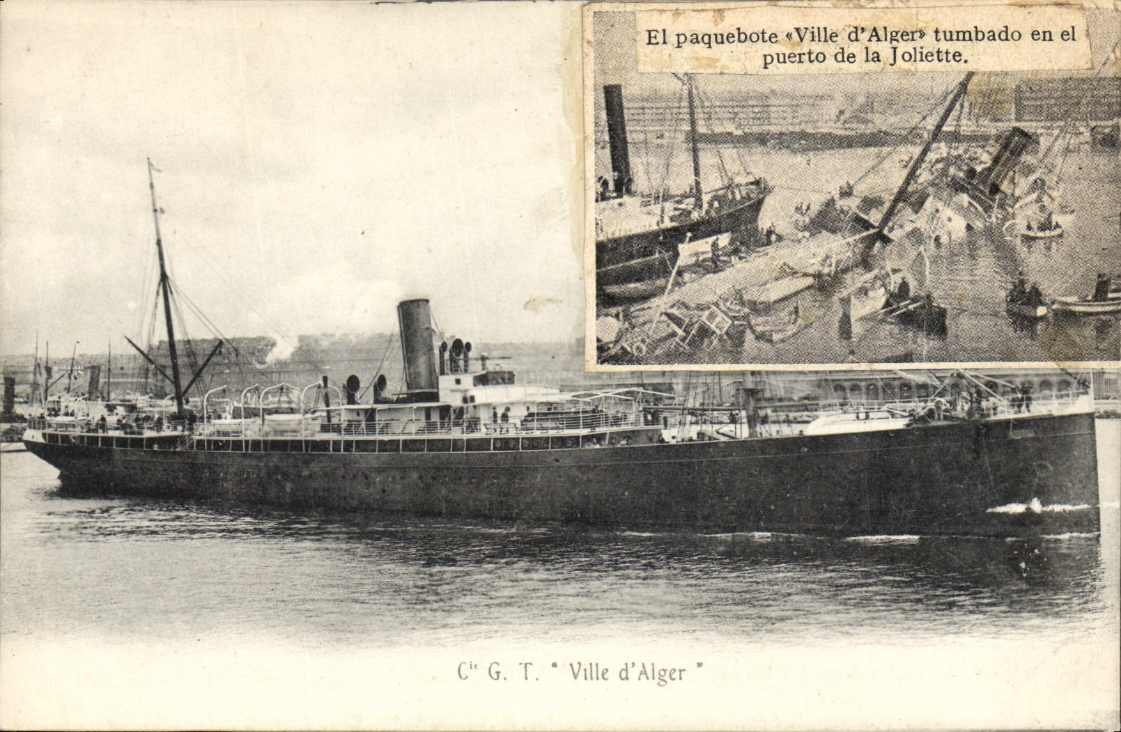 Costa de Argel — El transbordador « Ville d'Alger » — Costa de Argel