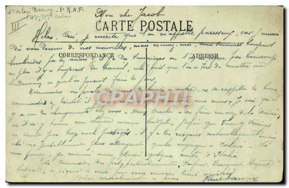 CPA Bateau Paquebot Calais Le Victoria — Verso