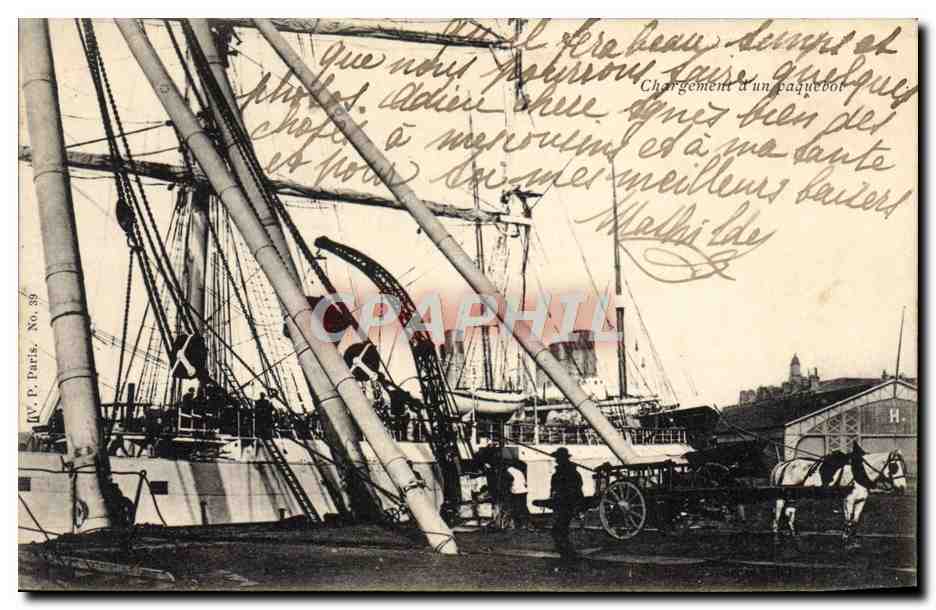 Chargement d'un paquebot — W.V.P. Paris, No. 39