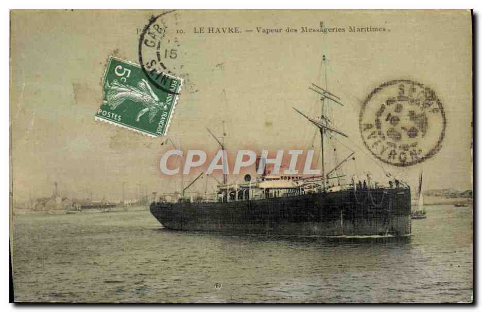 Le Havre — Vapore delle Messageries Maritimes — Editore non identificato, n° serie 89