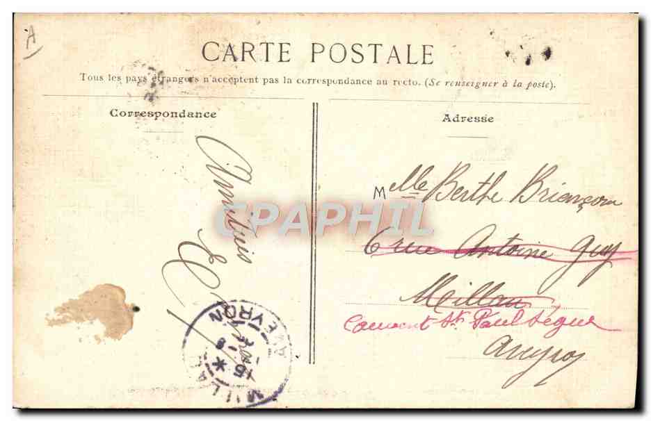 Le Havre — Vapore delle Messageries Maritimes — Editore non identificato, n° serie 89 — Verso