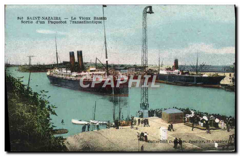 Saint-Nazaire — Le Vieux Bassin — Sortie d'un Paquebot Transatlantique — Collection Delaunay, Joublier, St-Nazaire