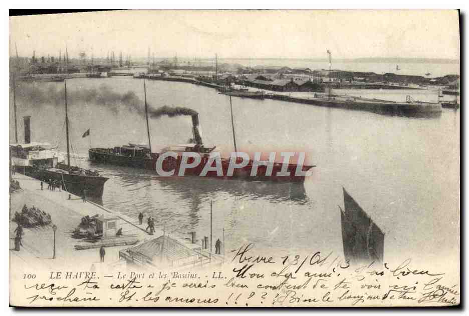 CPA Bateau Le Havre Le port et les bassins 