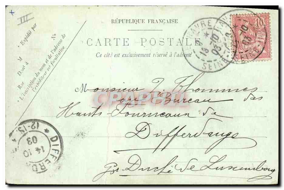 CPA Bateau Le Havre Le port et les bassins  — Rückseite