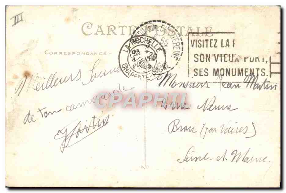 CPA Bateau Paquebot En mer Steamer sortant par gros temps — Verso