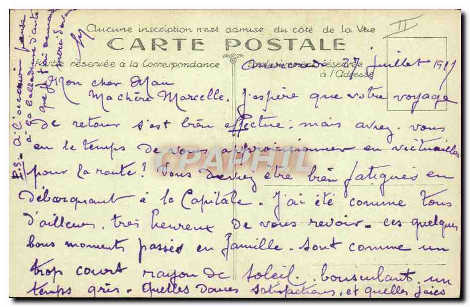 CPA Bateau Paquebot Cherbourg Les transbordeurs dans l'avant port  — Verso