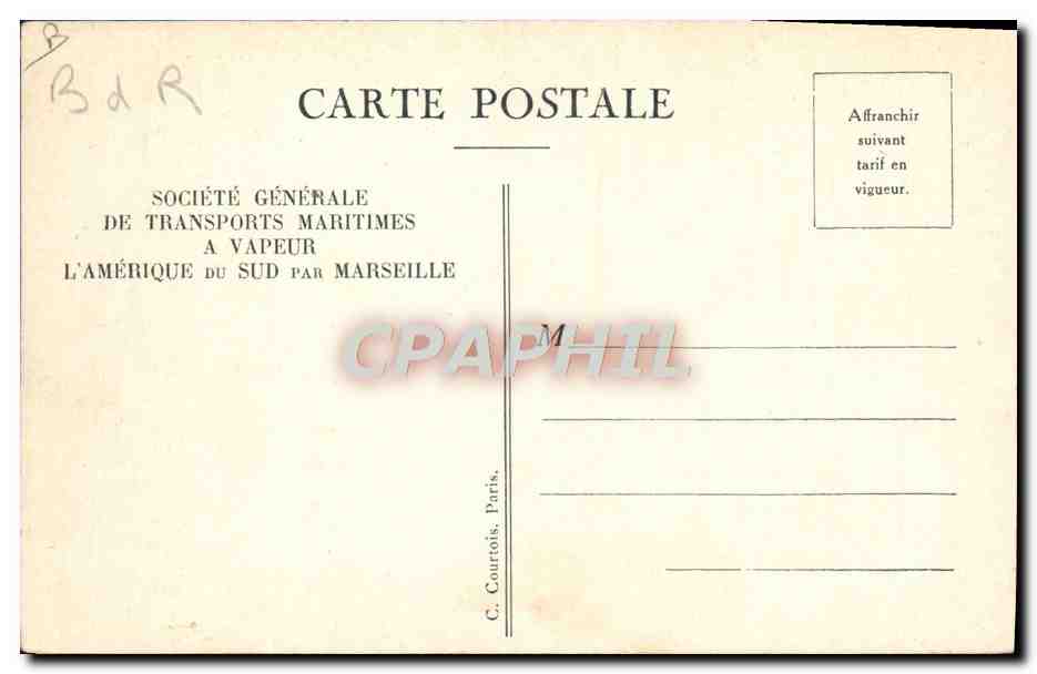 CPA Bateau Paquebot SGTM cabine de 1ere classe a une place — Verso