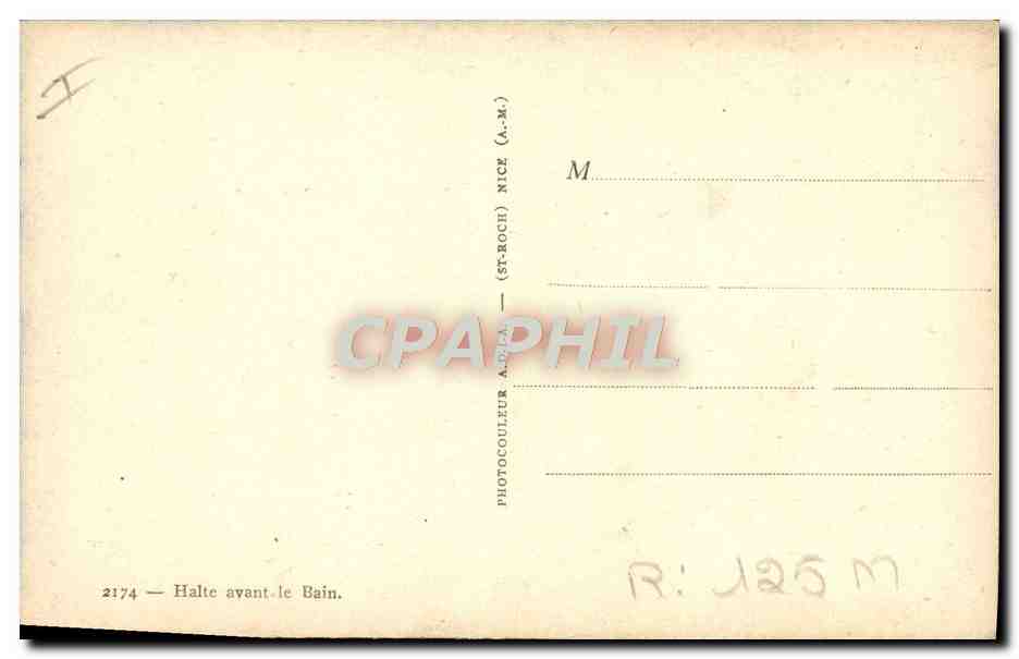 CPA Femme Maillot de bains Halte avant le bain  — Rückseite