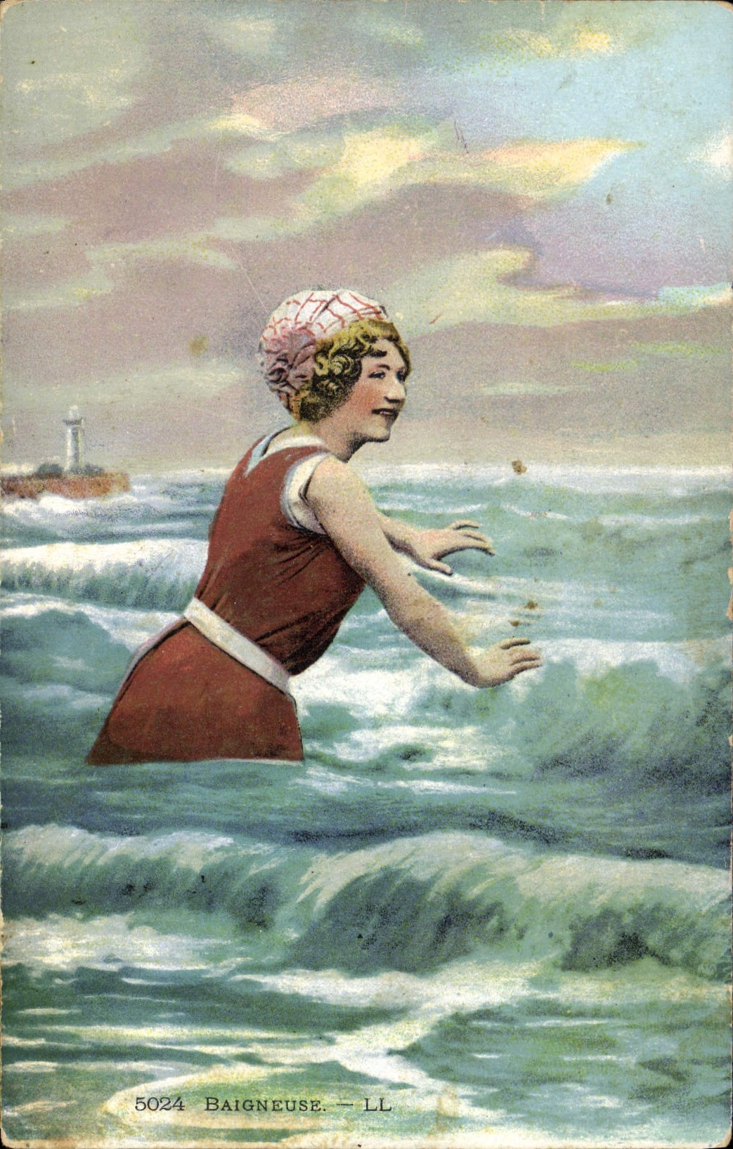 CPA Femme Maillot de bains Baigneuse 
