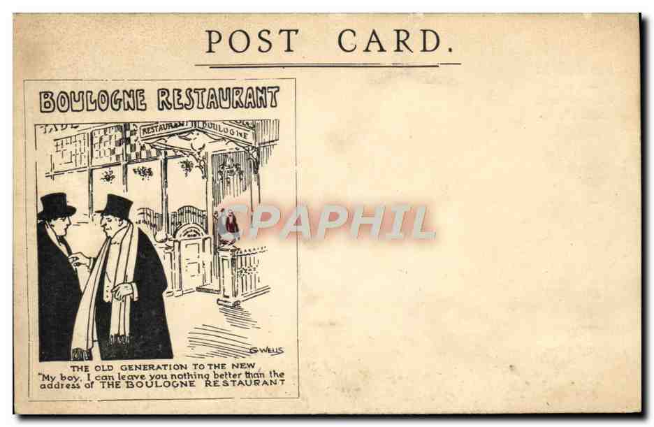 CPA Fantaisie Illustrateur Boulogne Restaurant Gerrard street London 