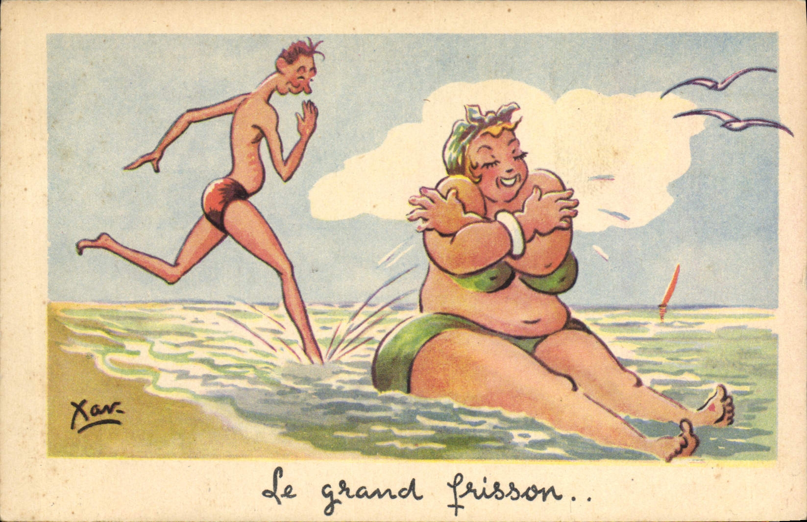 CPA Fantaisie Illustrateur Xan Le grand frisson