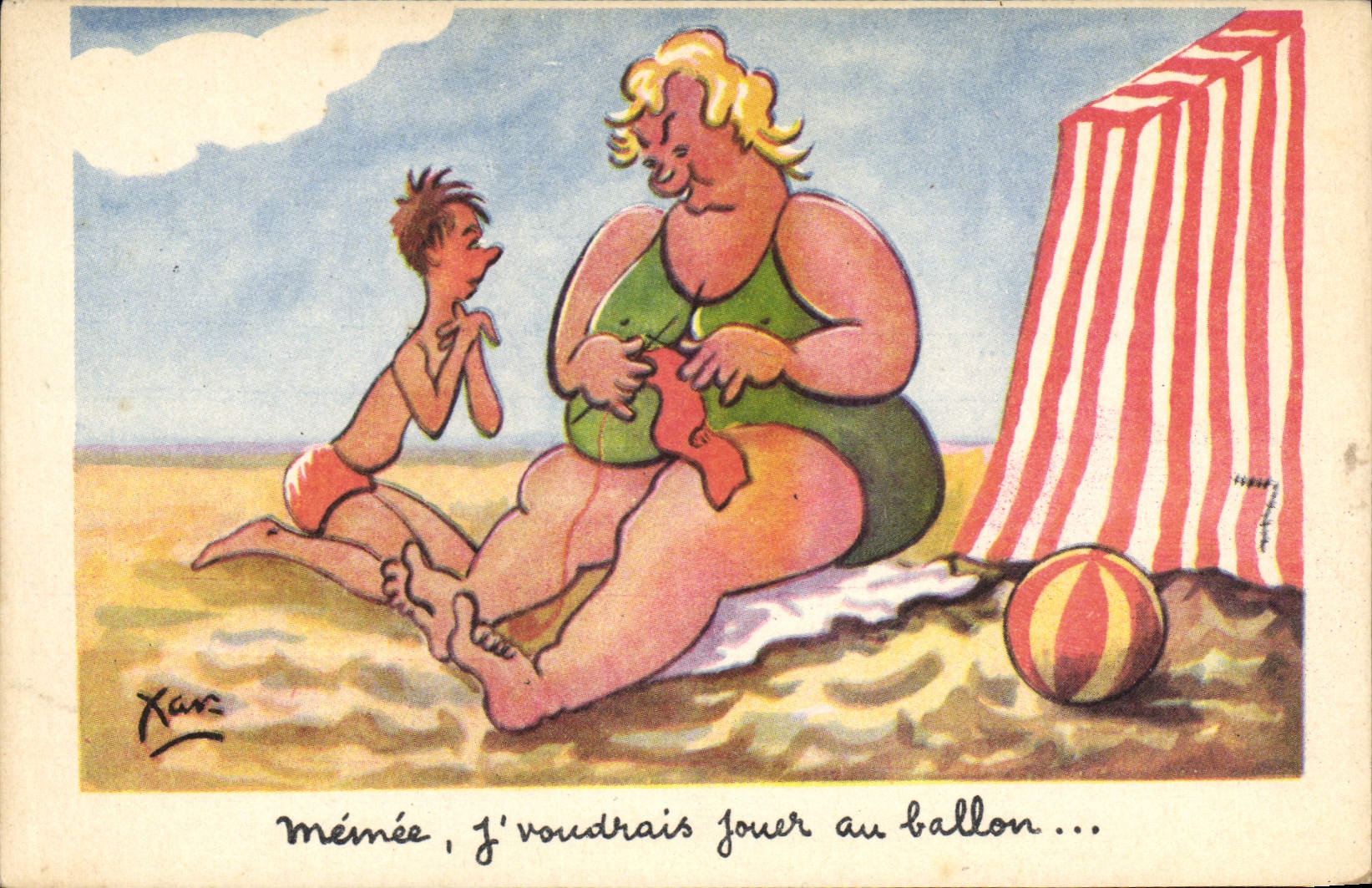 CPA Fantaisie Illustrateur Xan Memee J'voudrais jouer au ballon