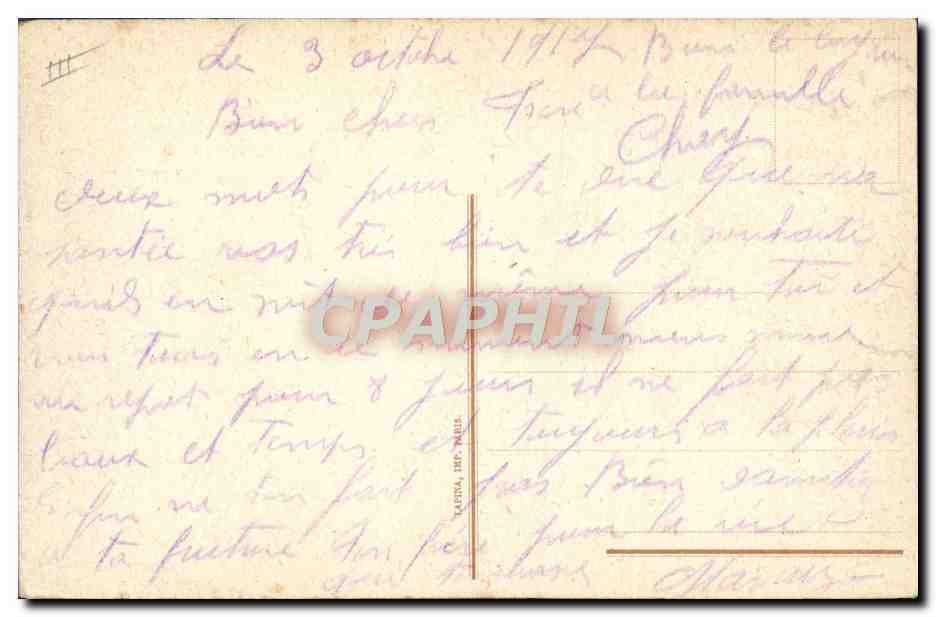CPA Militaria Gal de la Garenne Velo Cyle — Verso