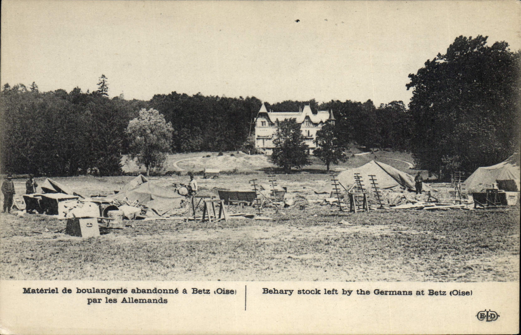 Material de panadería abandonado en Betz (Oise) — por parte de los alemanes — editor B.D.
