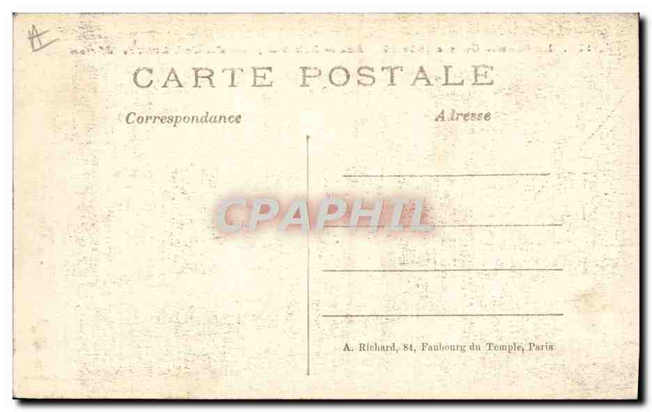 Mise en batterie de pièces d'artillerie lourde de 155 court — La Grande Guerre 1914-15 — A.B. — n°170 — Verso
