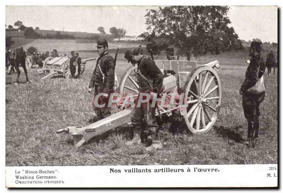 Artillerie française en action — Nos vaillants artilleurs à l'œuvre. — M. L. n° 2074