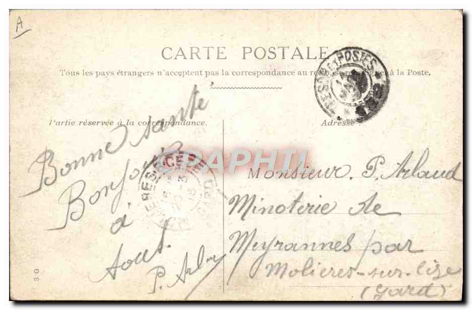 CPA Militaria Celui qui les balaiera Le Rimailho de 155 — Verso