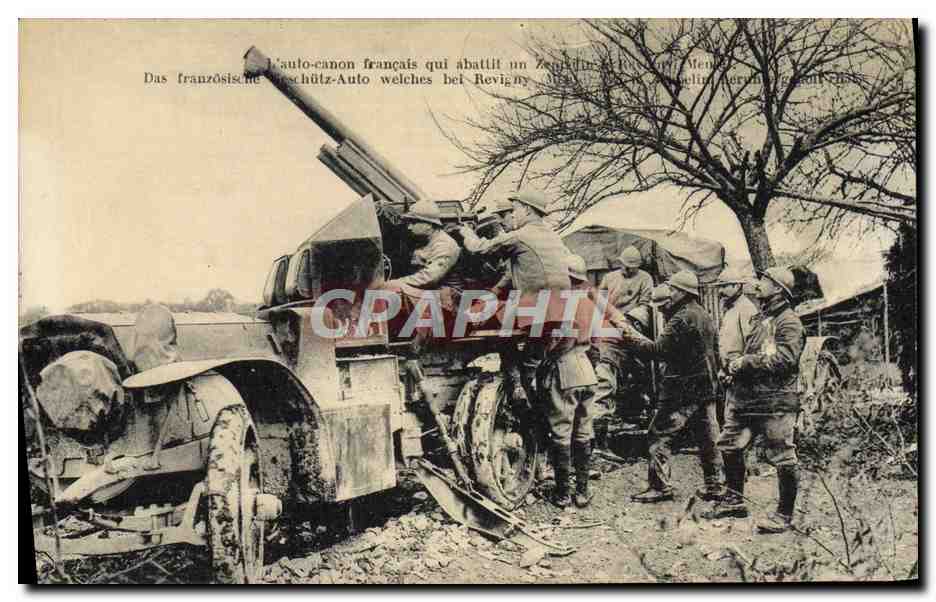 CPA Militaria L'auto canon francais qui abattit un zeppelin Tank