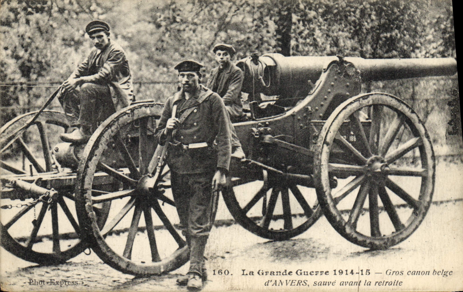 Gros canon belge d'ANVERS, sauvé avant la retraite — La Grande Guerre 1914-15 — Phot-Express n°160