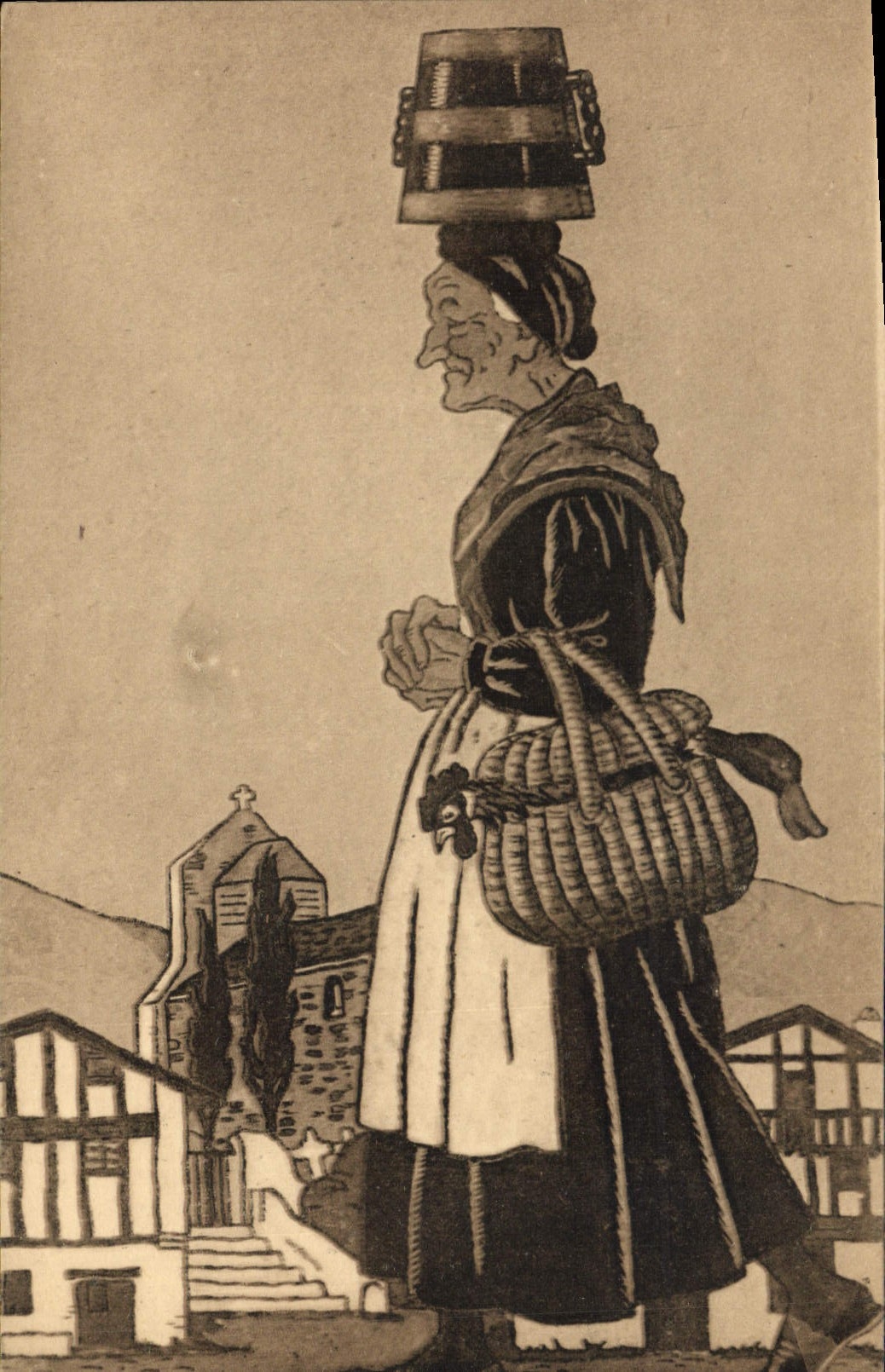 CPA Folklore Pays basque Jour de marche Jacques le Tanneur