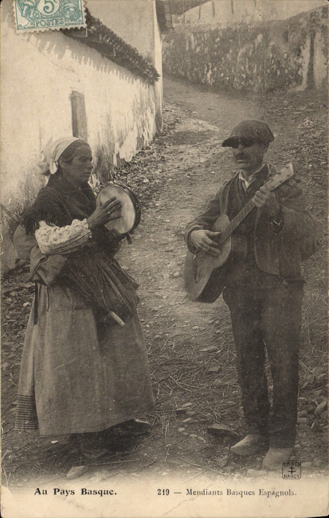 En el País Vasco — Mendicante vasco español — Nancy, n°219 - Anverso