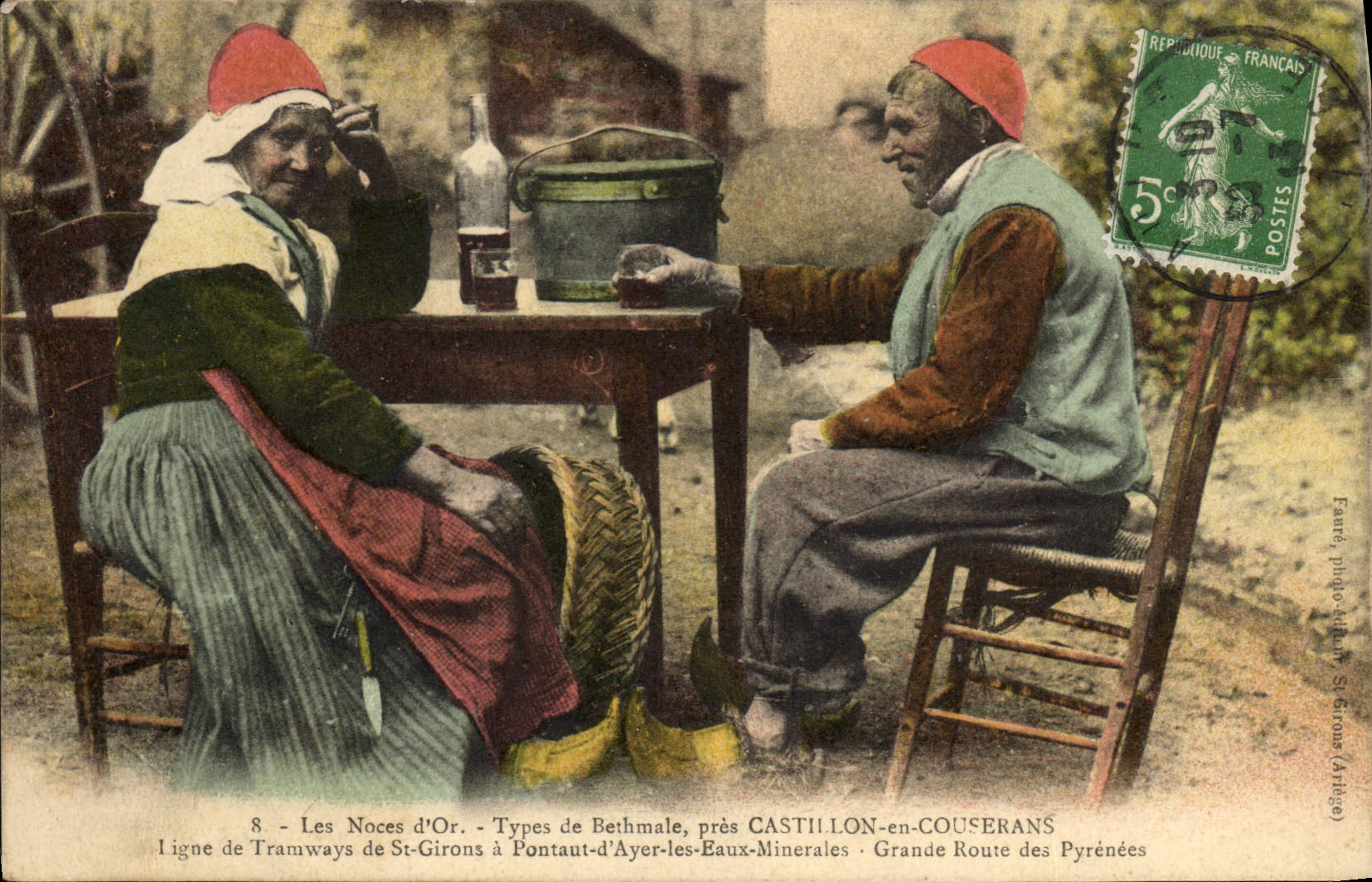 CPA Folklore Les noces d'Or Types de Bethmale pres Castillon en Couserans Ligne de Tramways St Girons a Pontaut d'Ayer