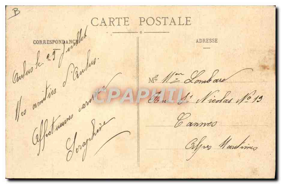 CPA Folklore Les noces d'Or Types de Bethmale pres Castillon en Couserans Ligne de Tramways St Girons a Pontaut d'Ayer — Verso