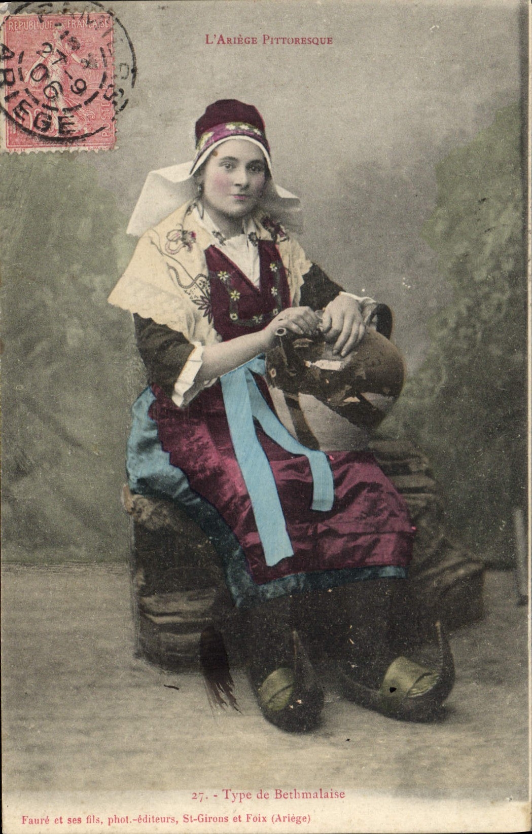CPA Folklore Ariege Type de Bethmalaise 