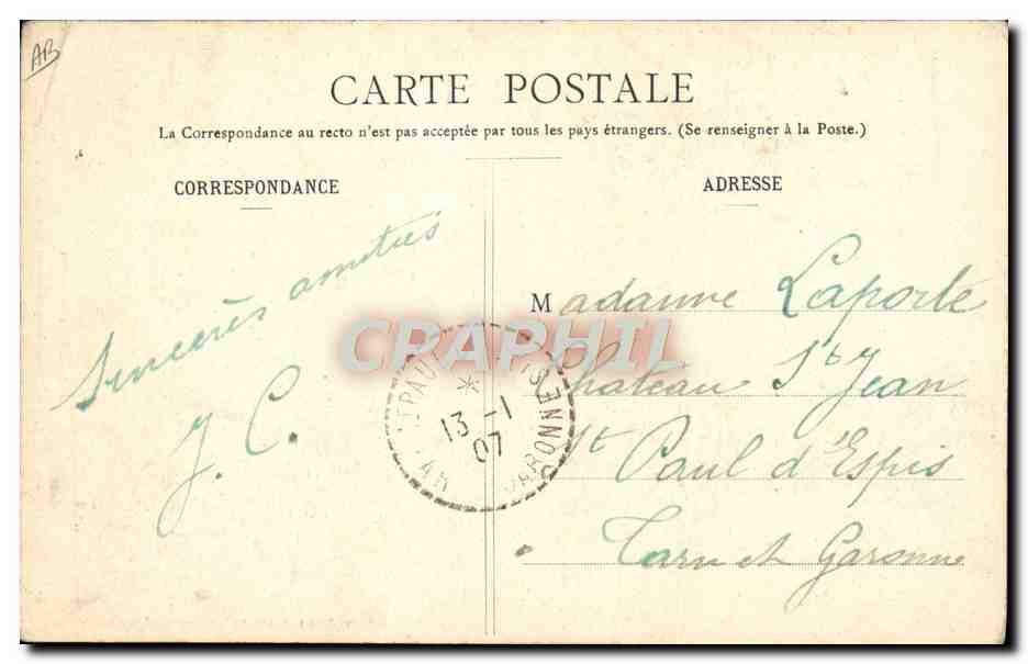 L'Ariège Pittoresque — Type de Bethmalaise, Canton de Castillon — Faure & fils, n°26 — Verso