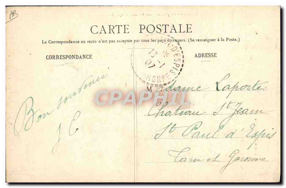 CPA Folklore Ariege Type de Bethmalaise pres Castillon — Verso