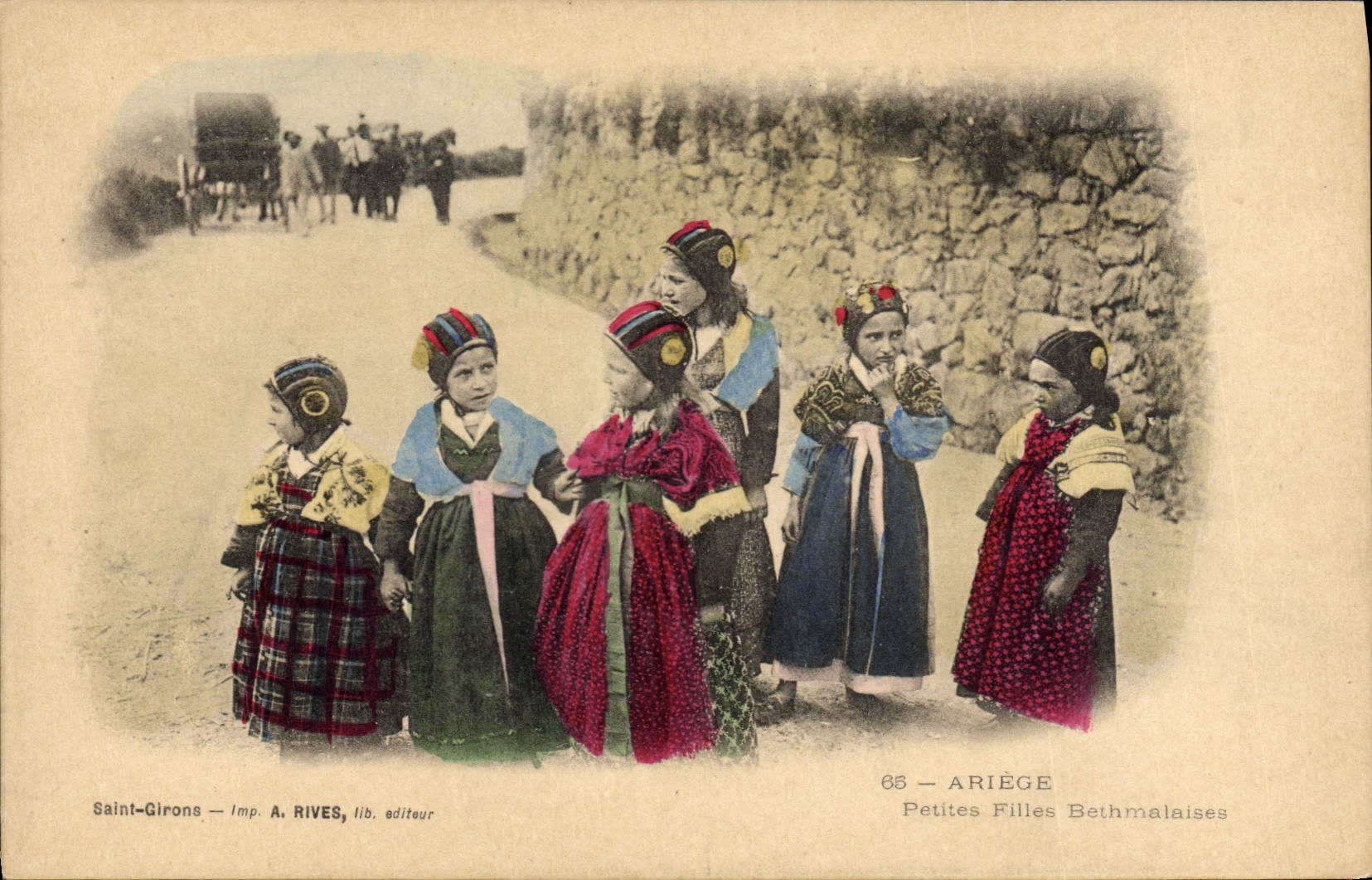 CPA Folklore Ariege Petites filles Bethmalaises 