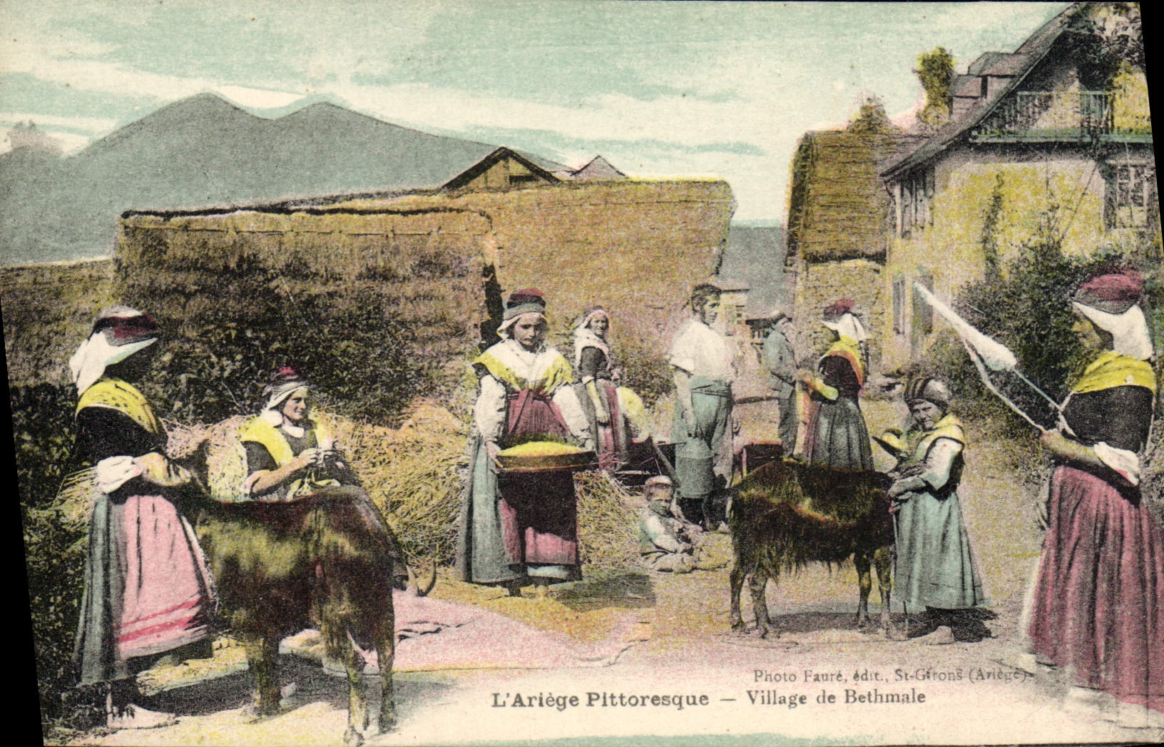 CPA Folklore Ariege de Bethmale Bouc Chevre 