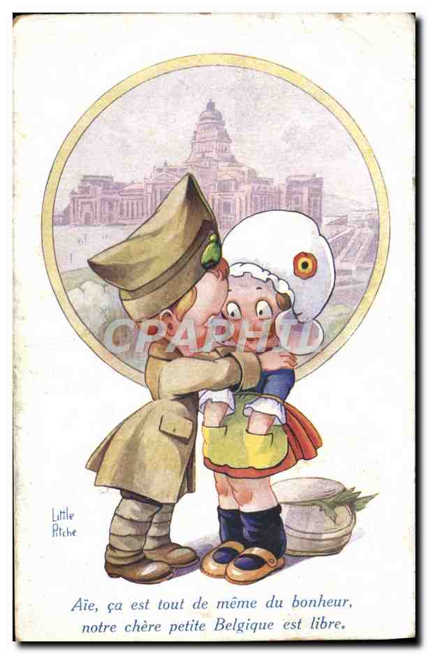 CPA Fantaisie Illustrateur Little Pitche Enfants Militaria 