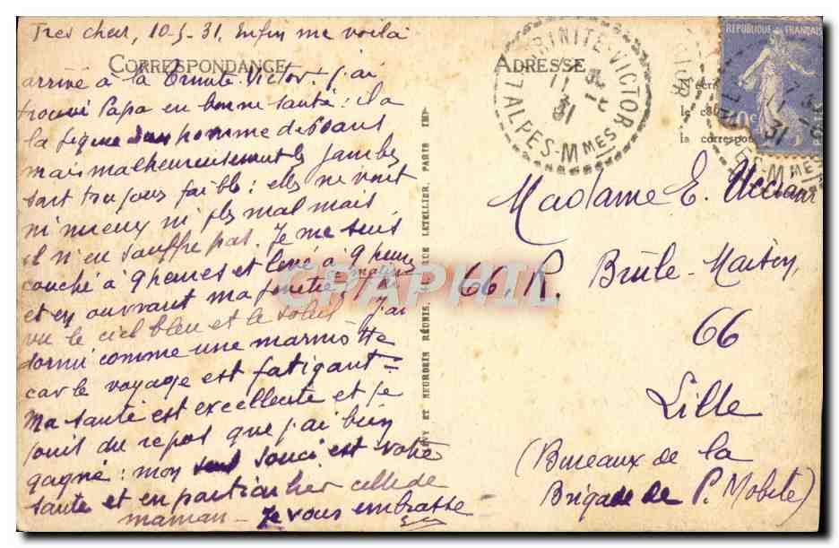 CPA Villefranche Vue Generale Et Le Cap Ferrat Bateaux — Rückseite