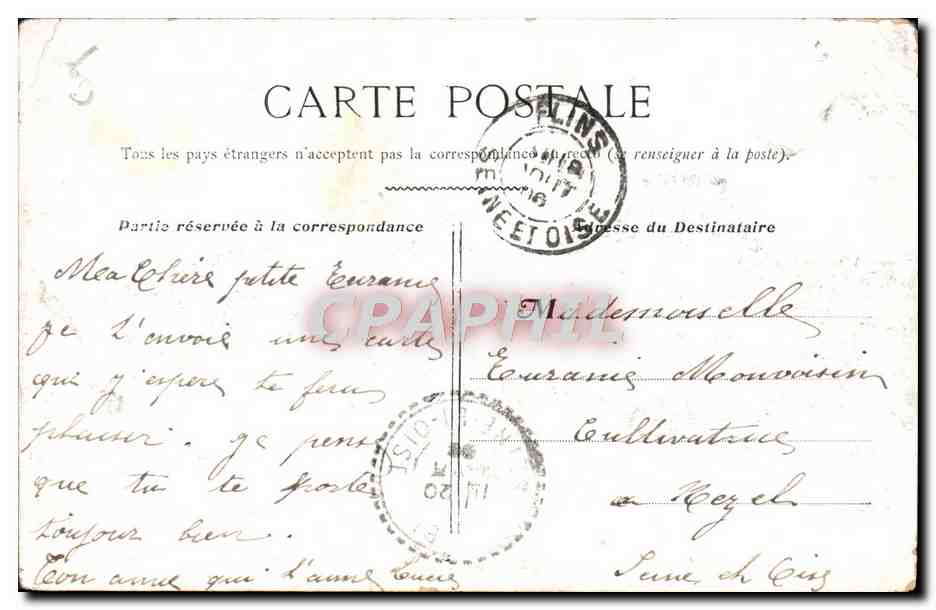 CPA Paris Le Louvre Monument de Gambetta — Rückseite