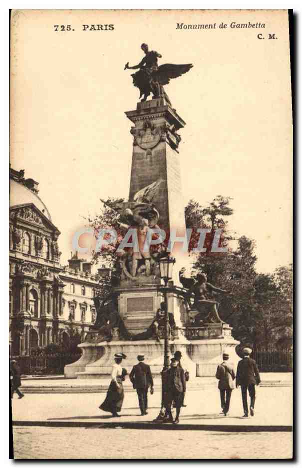 CPA Paris Le Louvre Monument de Gambetta