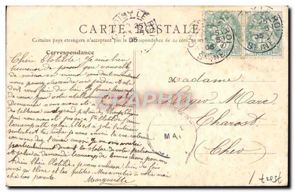 CPA Paris Eglise Saint Clotilde — Rückseite