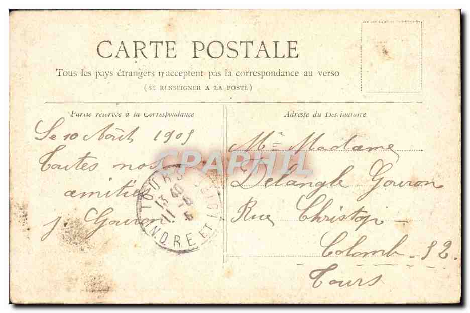 CPA Paris Horloge du Palais de Justice — Rückseite