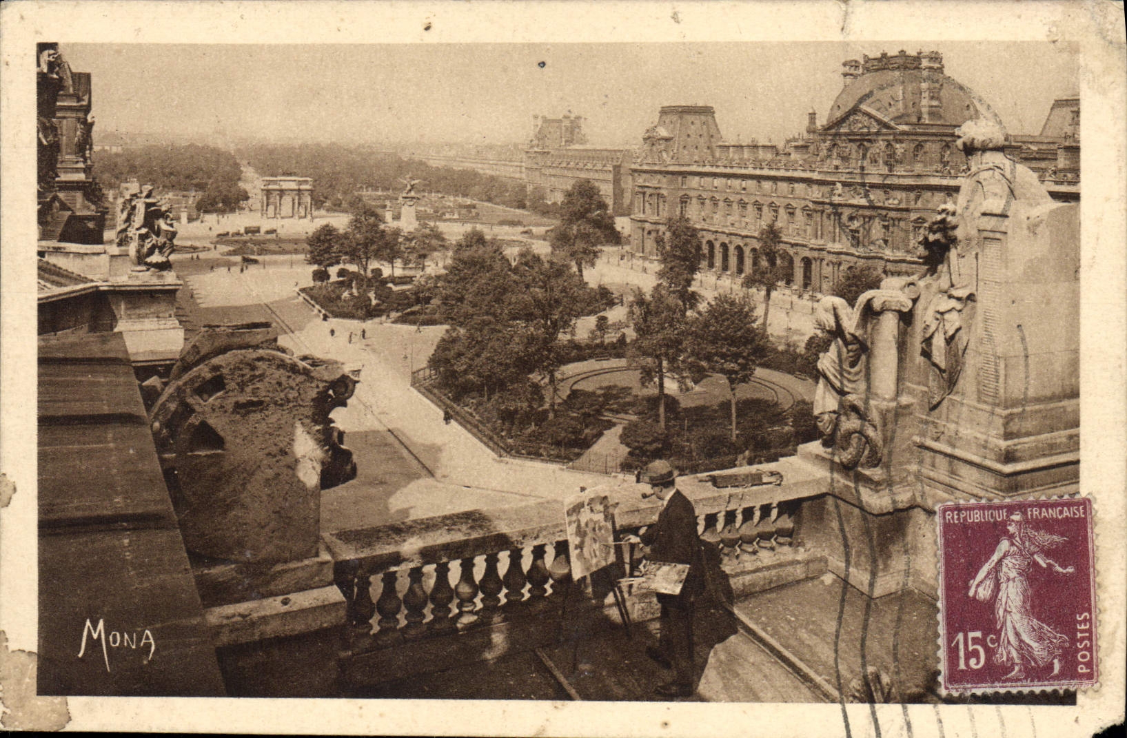 CPA Paris Perspective sur les jardins du Louvre et des Tuileries 