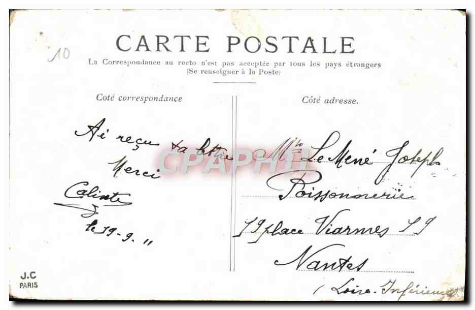 CPA Paris La colonne Vendome — Rückseite