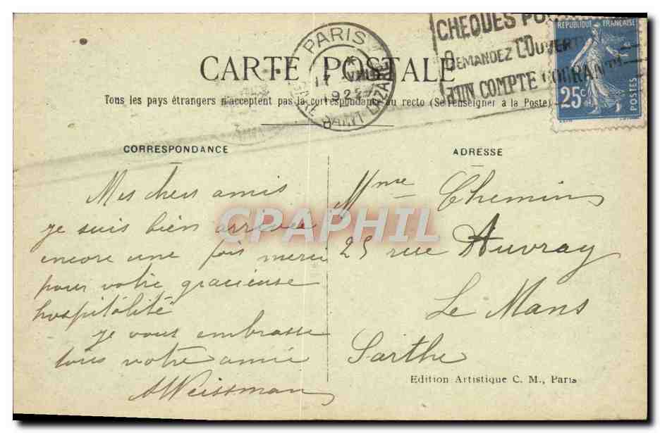 CPA Paris Eglise Notre Dame Tramway — Rückseite