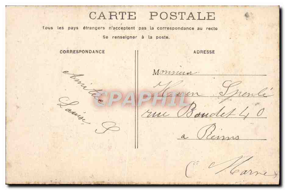 CPA Paris Arc de Triomphe du Carrousel — Rückseite