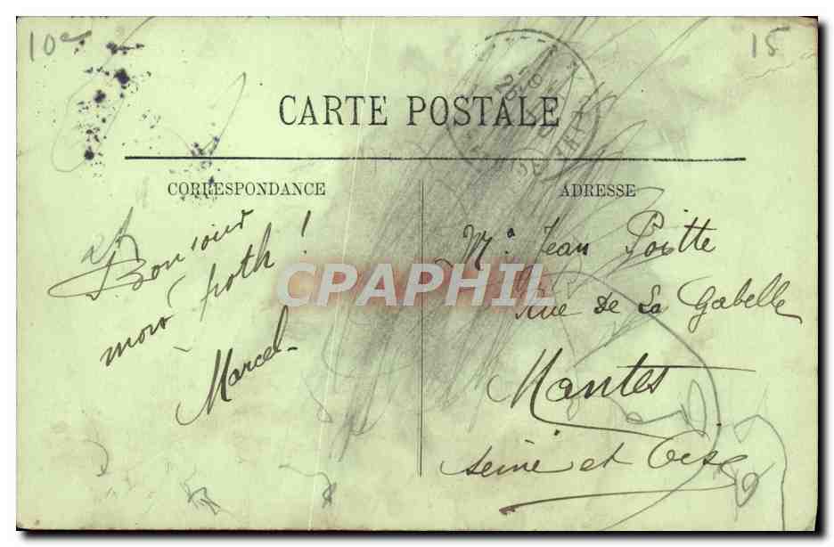 CPA Paris Le Boulevard et la Porte Saint Denis — Verso
